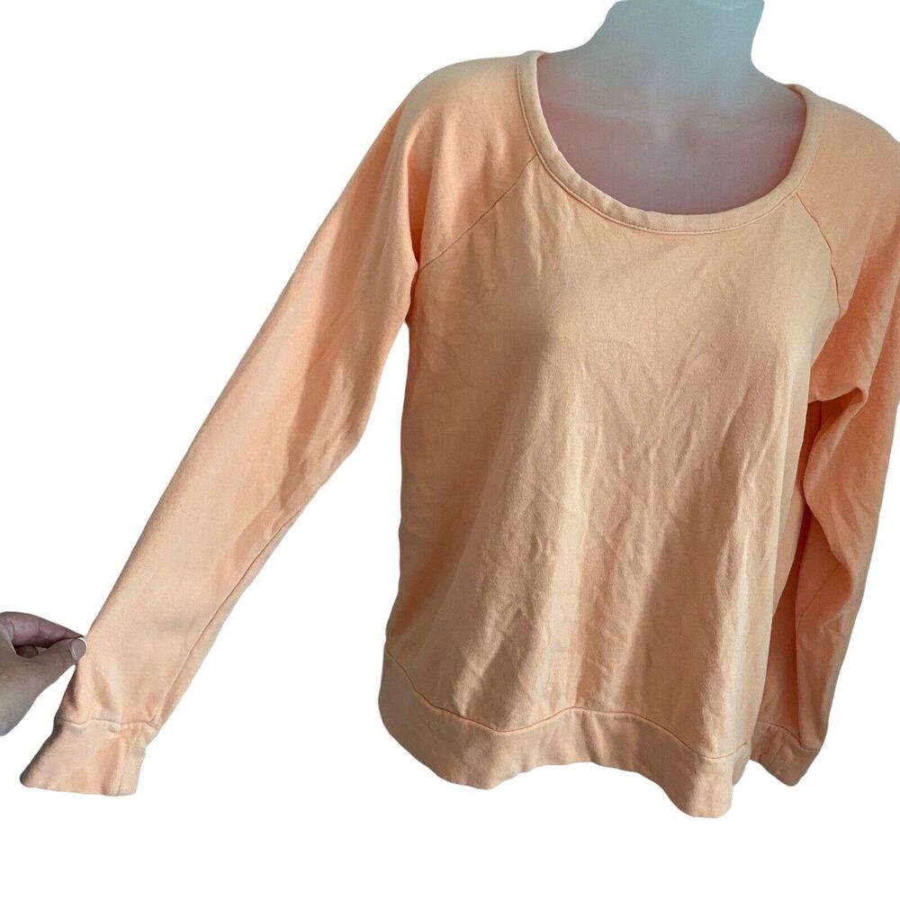 Chaser XS Sweatshirt Raglan Pullover Long Sleeve Orange Casual - Picture 6 of 7